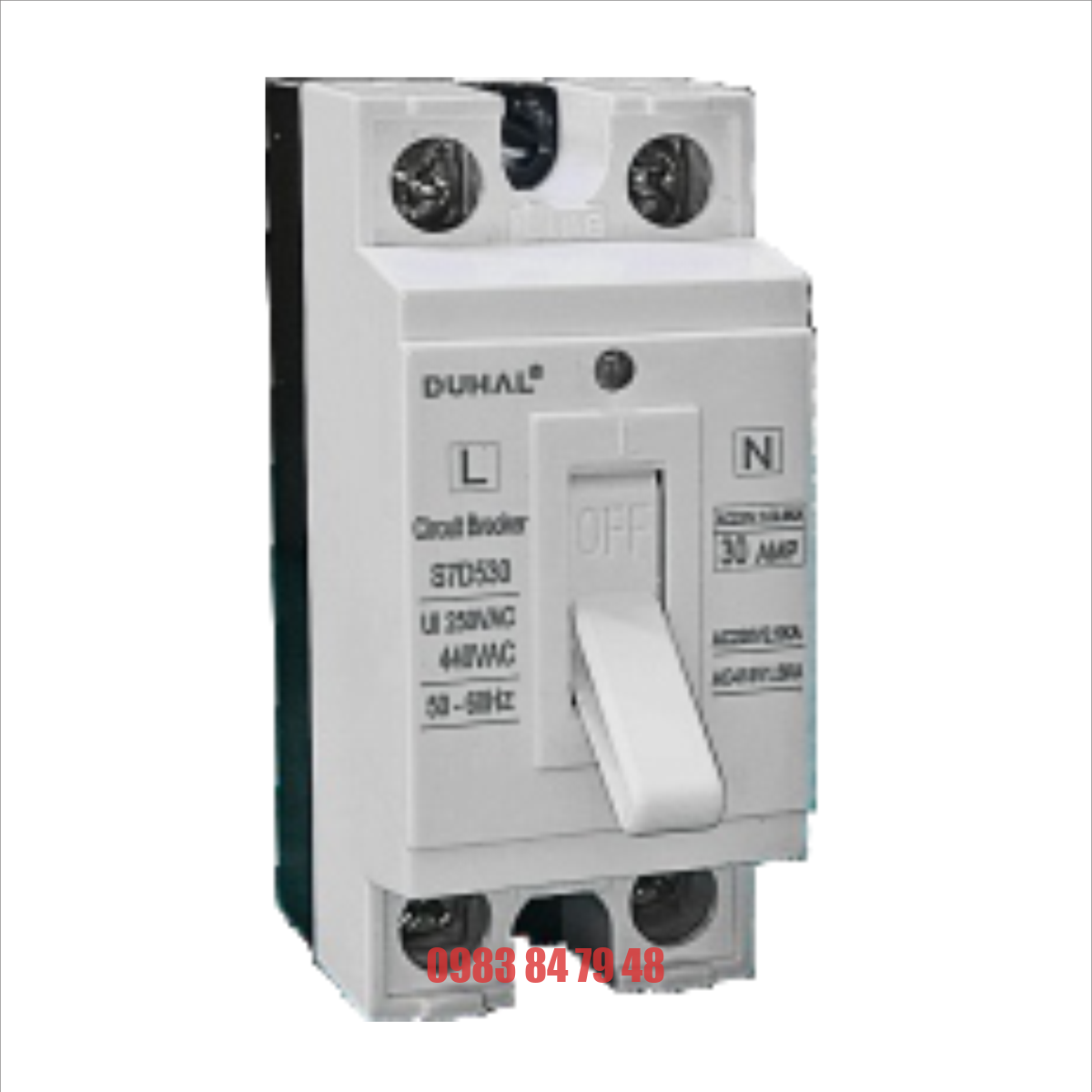 Cầu dao an toàn (CB tự động có đèn) 10A (S7D510) DUHAL LED