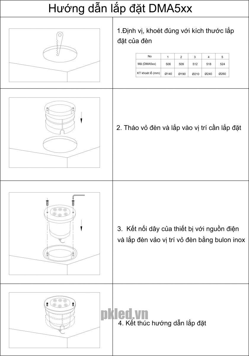 Đèn âm nước ánh sáng đa sắc 24W DMA5249 Duhal - Ảnh 2