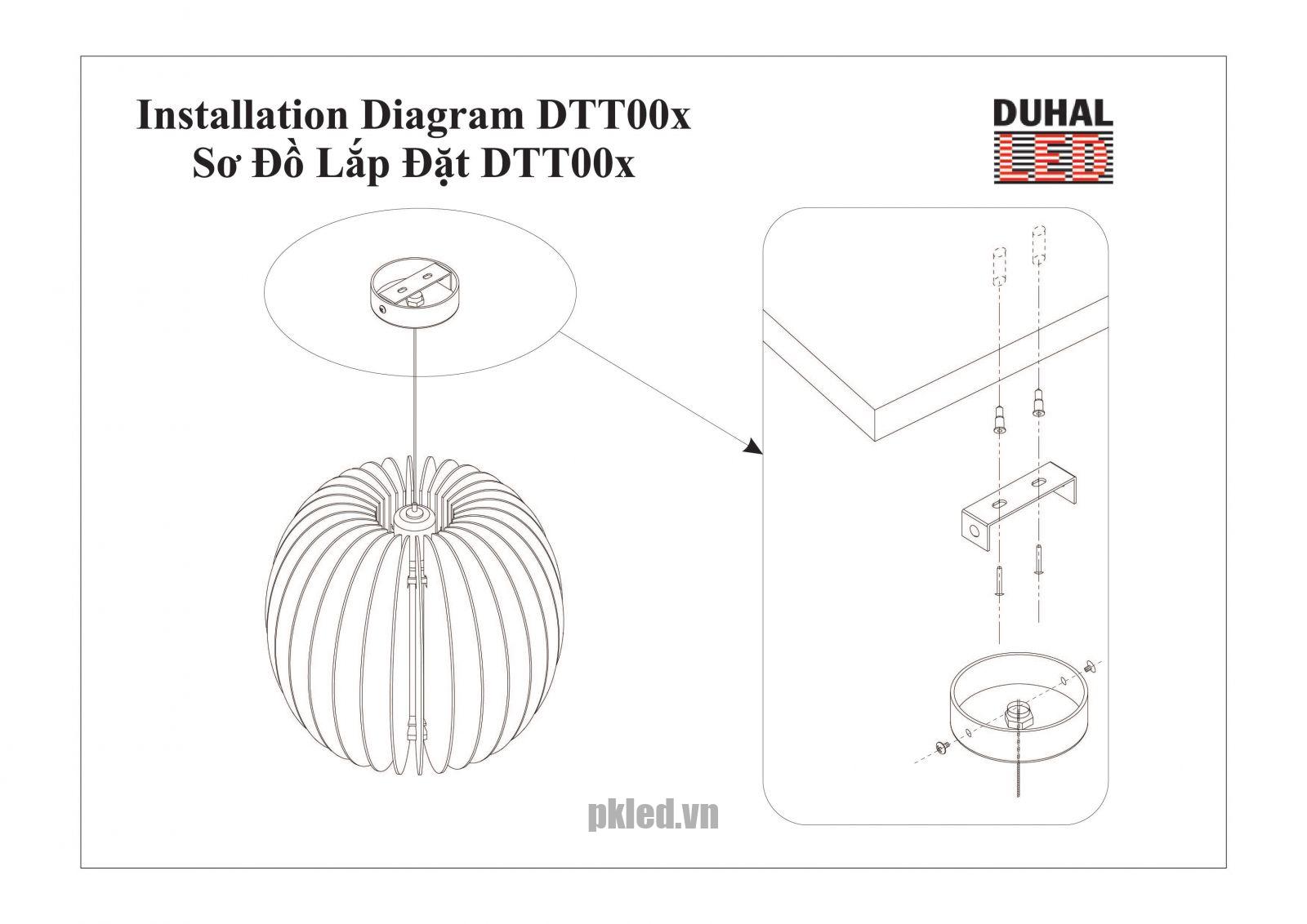 Đèn treo thả 6W DTT002 Duhal - Ảnh 2