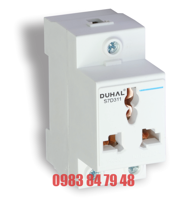 Ổ cắm thanh ray tủ điện đa năng 3 chấu 16A (S7D311)