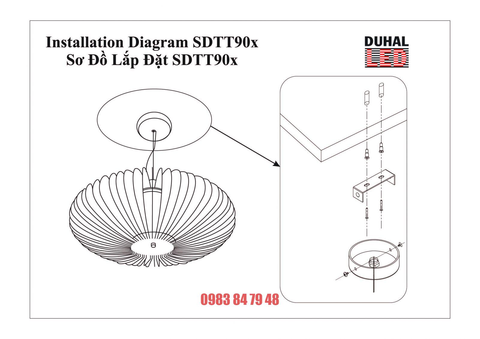 ĐÈN LED TREO THẢ 9W (SDTT905) - Image 2