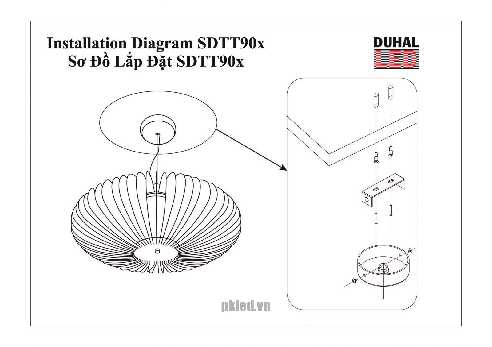 Đèn treo thả 9W SDTT905 Duhal - Ảnh 2