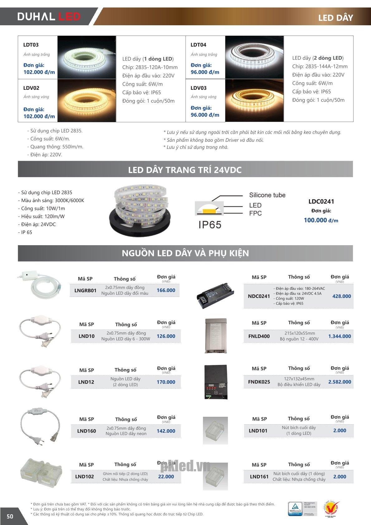Trang 50 bảng giá đèn Duhal năm 2026