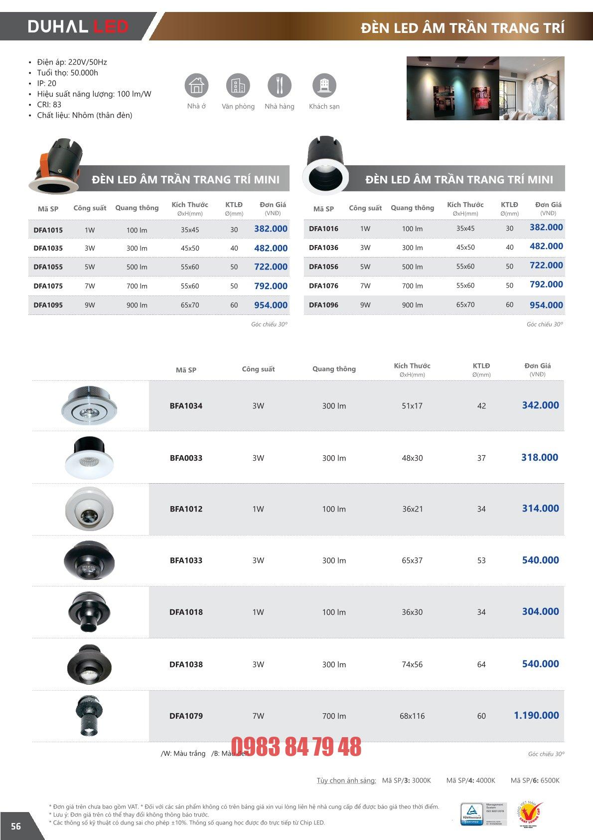 ĐÈN LED ÂM TRẦN TRANG TRÍ MINI 1W (DFA1018)