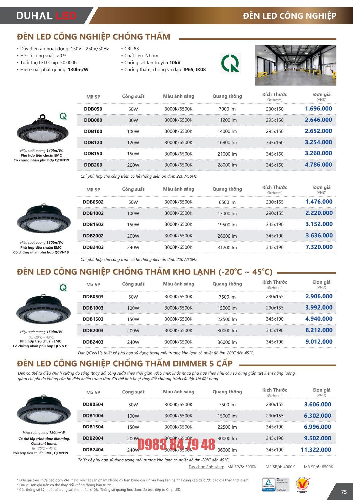 ĐÈN CÔNG NGHIỆP LED CHỐNG THẤM 200W (DDB200) - Ảnh 2