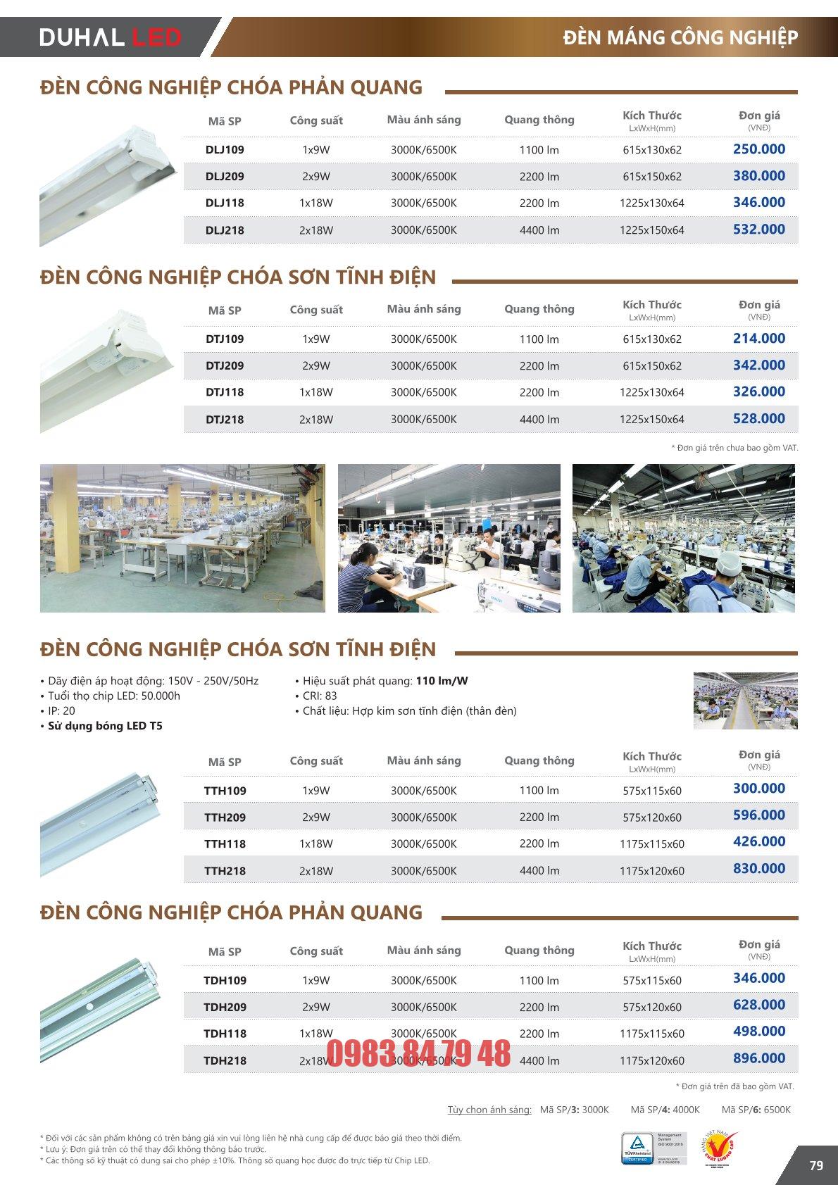 ĐÈN CÔNG NGHIỆP CHÓA PHẢN QUANG 1x9W (TDH109) - Ảnh 2