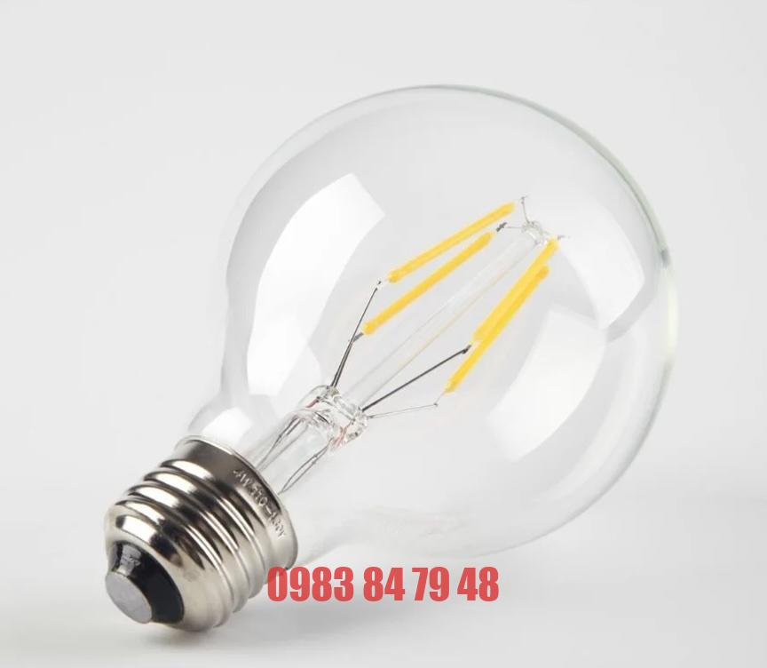 Bóng đèn LED DSY DSYG80-E27 Vỏ Trong – Kiểu G80 sang trọng, ánh sáng vàng ấm nổi bật