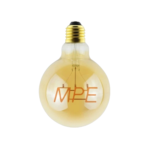Đèn trang trí filement màu vàng MPE, mẫu hình tròn đẹp giá thấp - chất lượng bền lâu, cổ điển - tiết kiệm