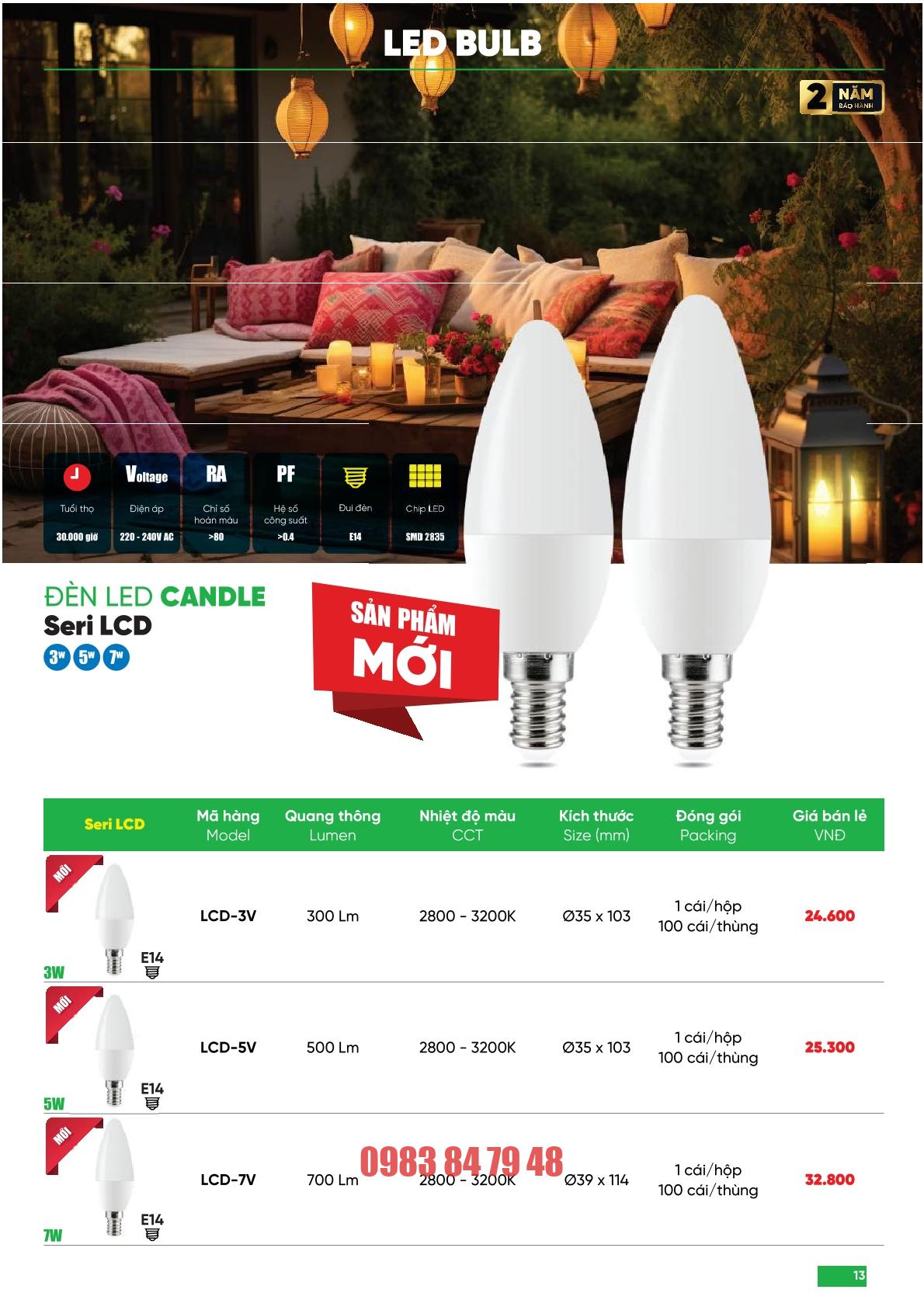 Danh mục bóng led candle thương hiệu MPE