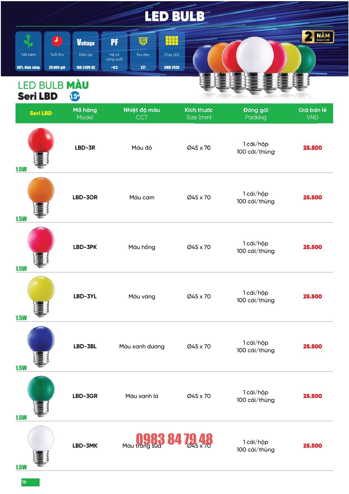 bóng led màu trang trí sân vườn