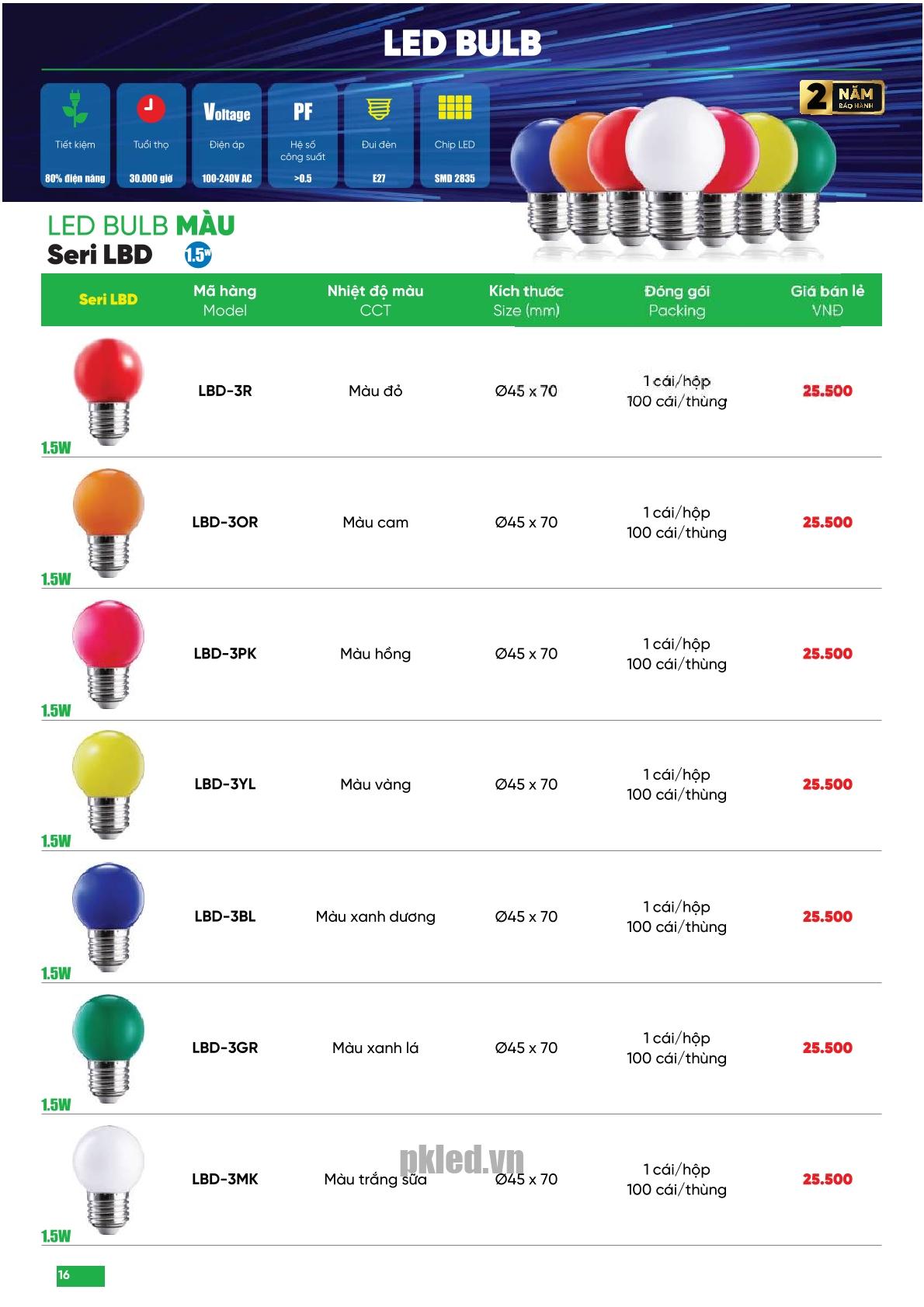 bóng led màu trang trí sân vườn