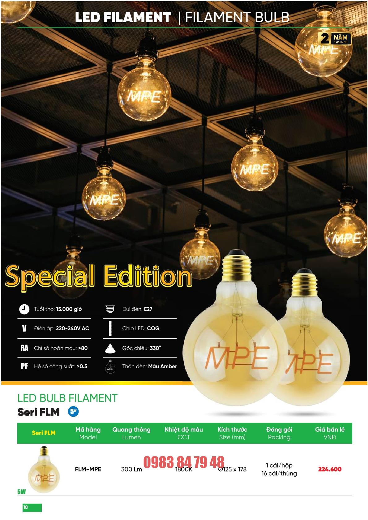 Đèn led trang trí treo thả MPE các mẫu Edition