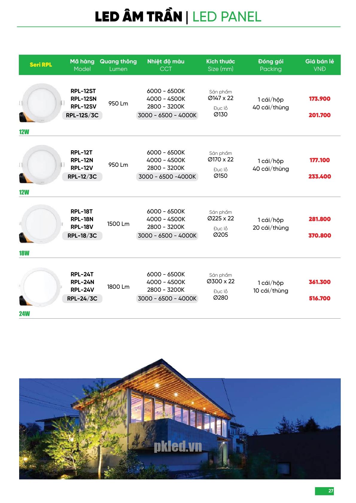 Trang 27 bảng báo giá đèn MPE năm 2026