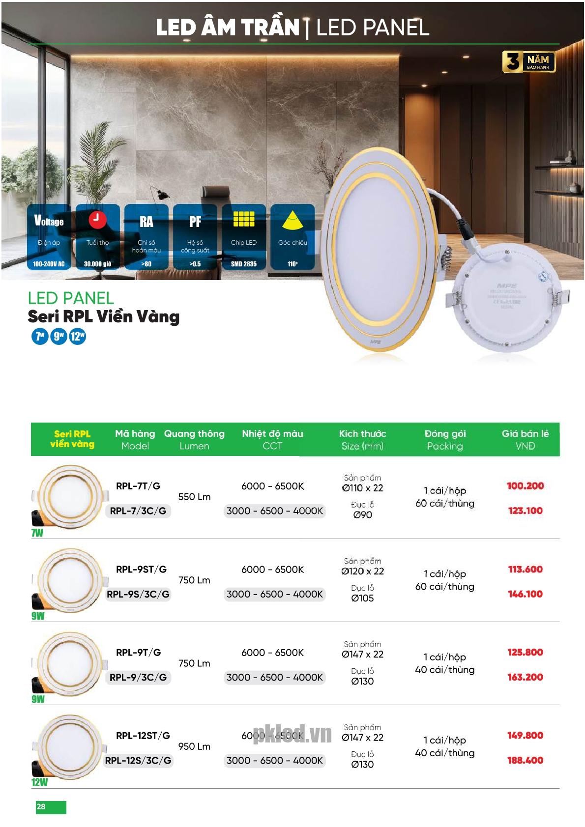 Trang 28 bảng báo giá đèn MPE năm 2026