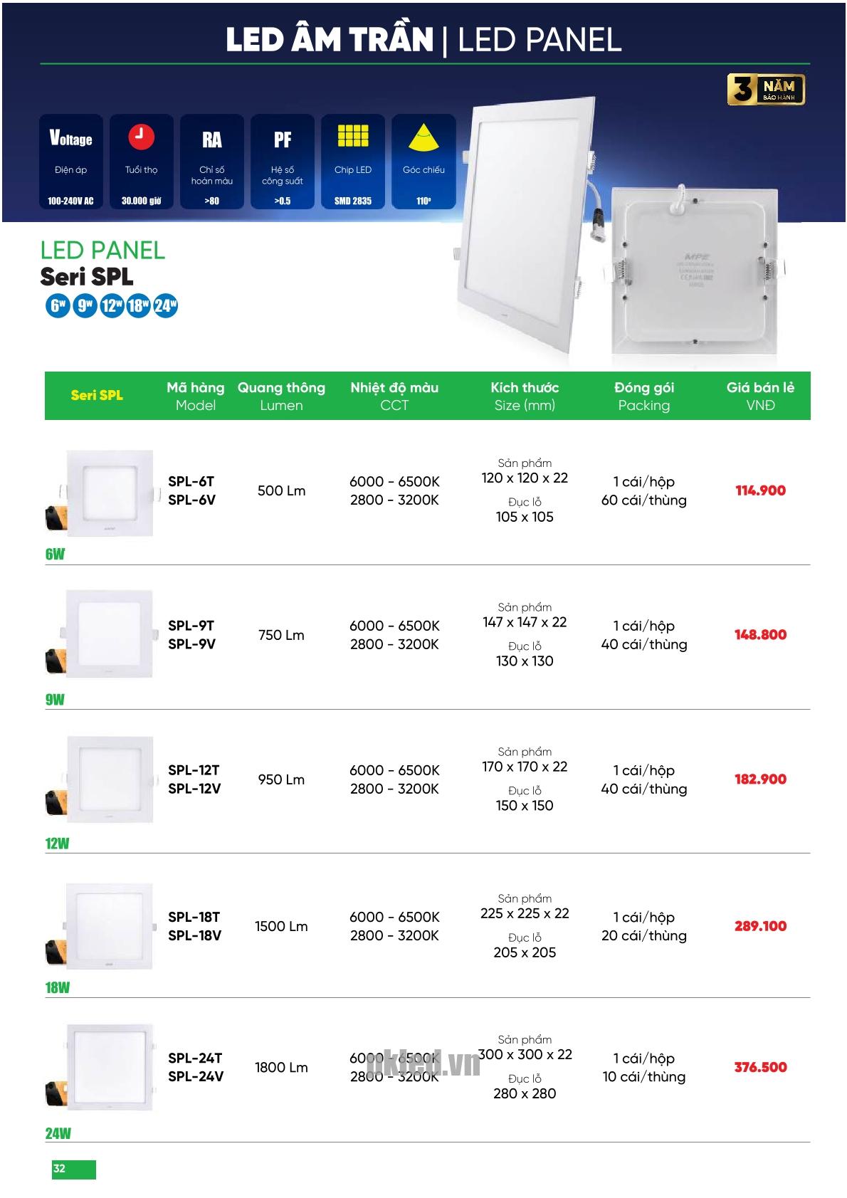 Trang 32 bảng báo giá đèn MPE năm 2026