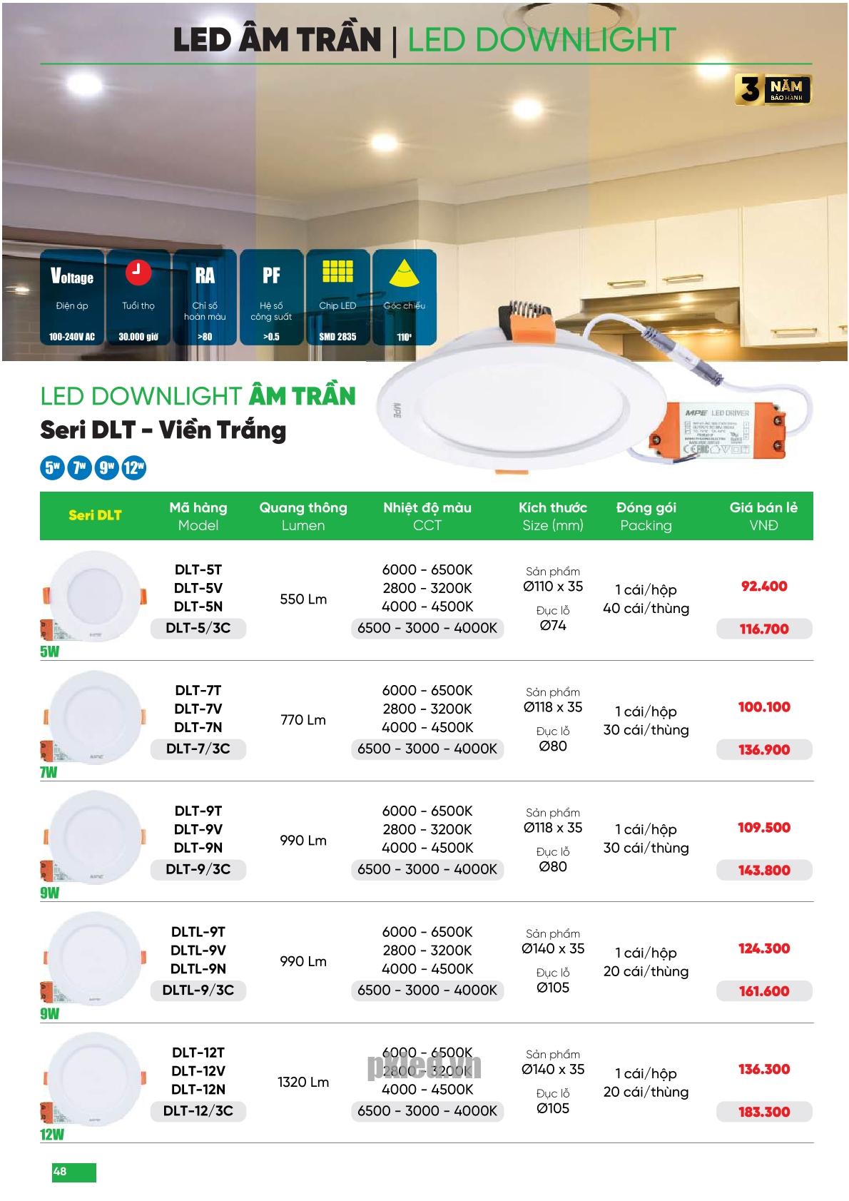 Trang 48 bảng báo giá đèn MPE năm 2026