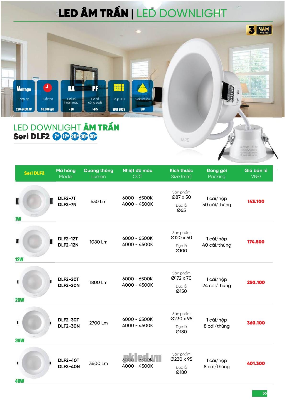 Trang 55 bảng báo giá đèn MPE năm 2026
