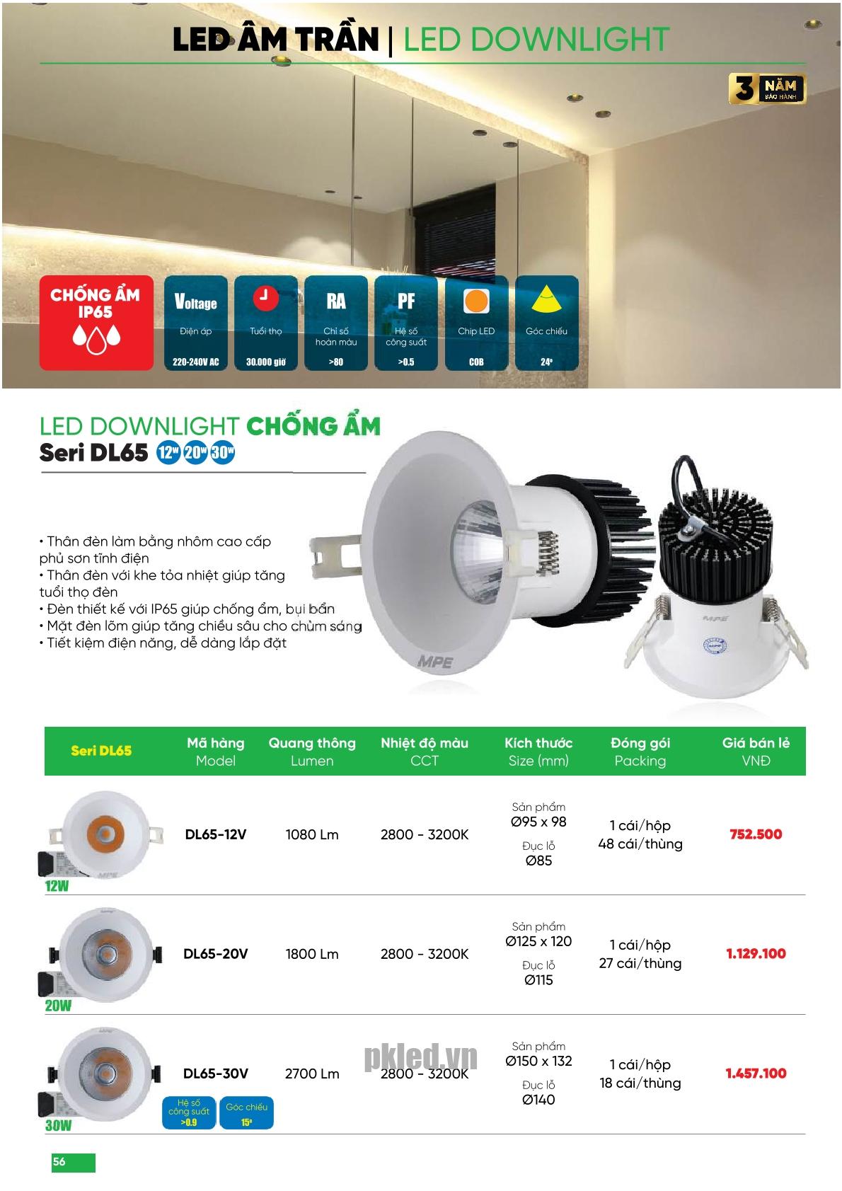 Trang 56 bảng báo giá đèn MPE năm 2026