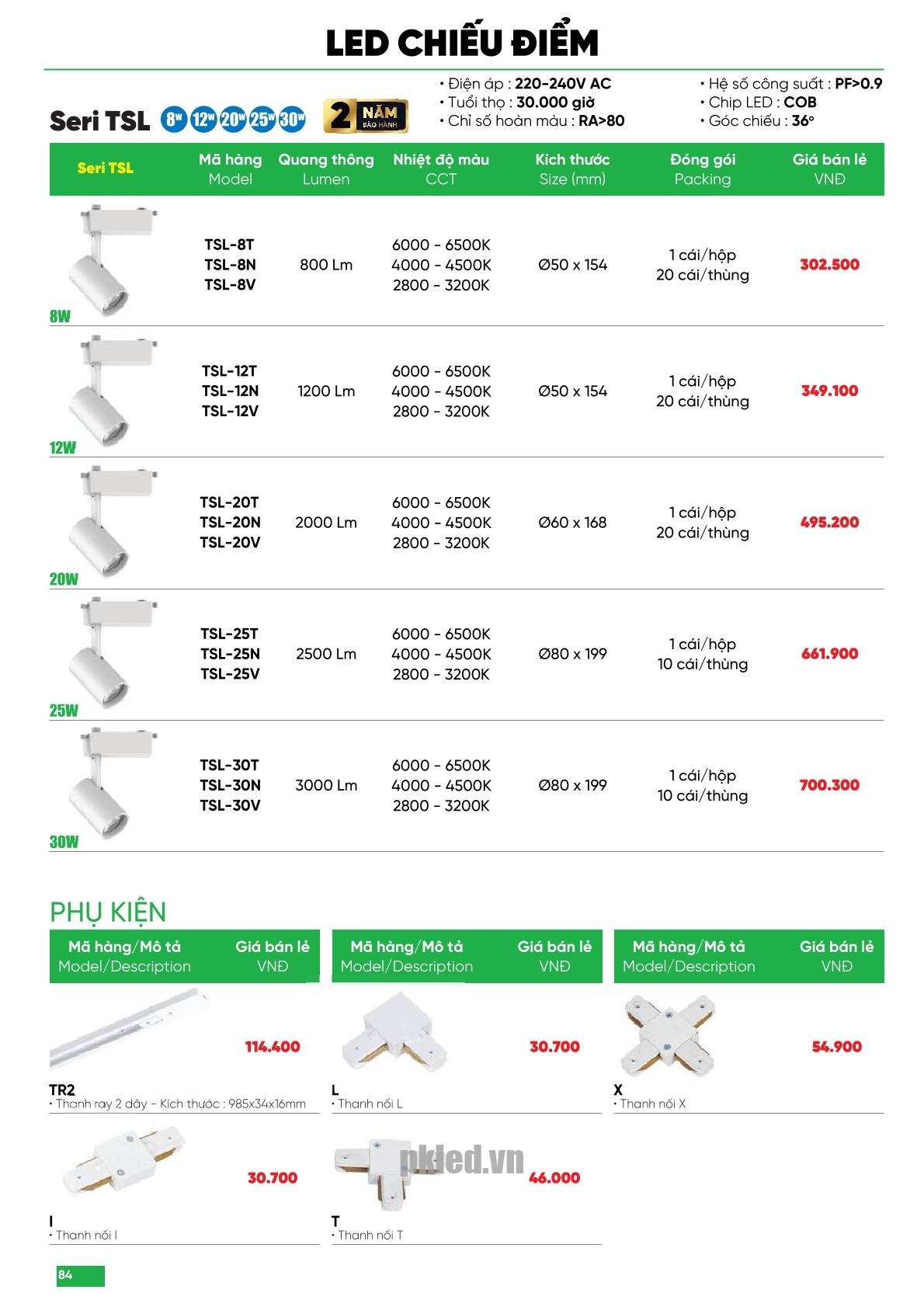 Trang 84 bảng báo giá đèn MPE năm 2025
