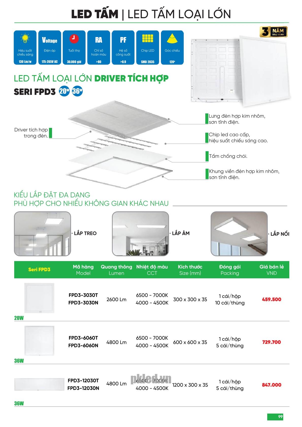 Trang 99 bảng báo giá đèn MPE năm 2025
