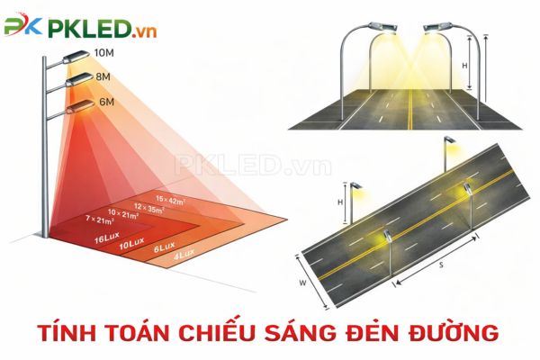 C&ocirc;ng thức t&iacute;nh số lượng đ&egrave;n Led cần lắp đặt theo ti&ecirc;u chuẩn - Điện PK