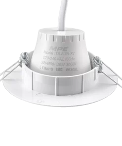 LED Downlight âm trần Chiếu điểm, Điều chỉnh hướng sáng, mặt tròn 3W ánh sáng vàng DLA2R-3V MPE