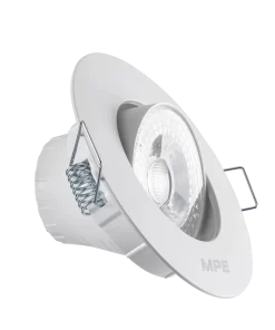 LED Downlight âm trần Chiếu điểm, Điều chỉnh hướng sáng mặt tròn 3W ánh sáng vàng DLA2R-3V MPE