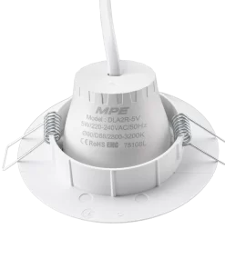 LED Downlight âm trần Chiếu điểm, Điều chỉnh hướng sáng mặt tròn 5W ánh sáng vàng DLA2R-5V MPE