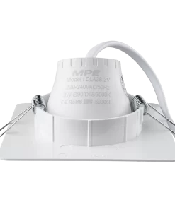 LED Downlight âm trần Chiếu điểm, Điều chỉnh hướng sáng, mặt vuông 3W ánh sáng vàng DLA2S-3V MPE