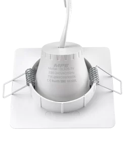 LED Downlight âm trần Chiếu điểm, Điều chỉnh hướng sáng mặt vuông 7W ánh sáng vàng DLA2S-7V MPE