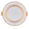 LED Downlight âm trần nhôm, viền vàng 9W, phi lớn, ánh sáng vàng DLVL2-9V MPE