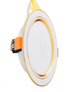LED Downlight âm trần nhôm, viền vàng 9W, phi lớn, ánh sáng vàng DLVL2-9V MPE