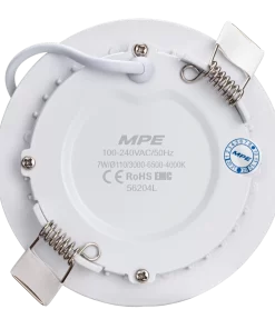 LED Panel âm trần nhôm viền bạc mặt tròn 7W - 3 chế độ màu RPL-7/3C/S MPE
