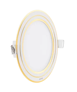 LED Panel âm trần nhôm viền vàng mặt tròn 9W - 3 chế độ màu RPL-9/3C/G MPE