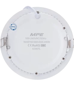 LED Panel âm trần nhôm viền bạc mặt tròn 9W - 3 chế độ màu RPL-9/3C/S MPE
