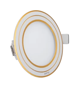 LED Panel âm trần nhôm viền vàng mặt tròn 9W phi nhỏ ánh sáng trắng RPL-9ST/G MPE