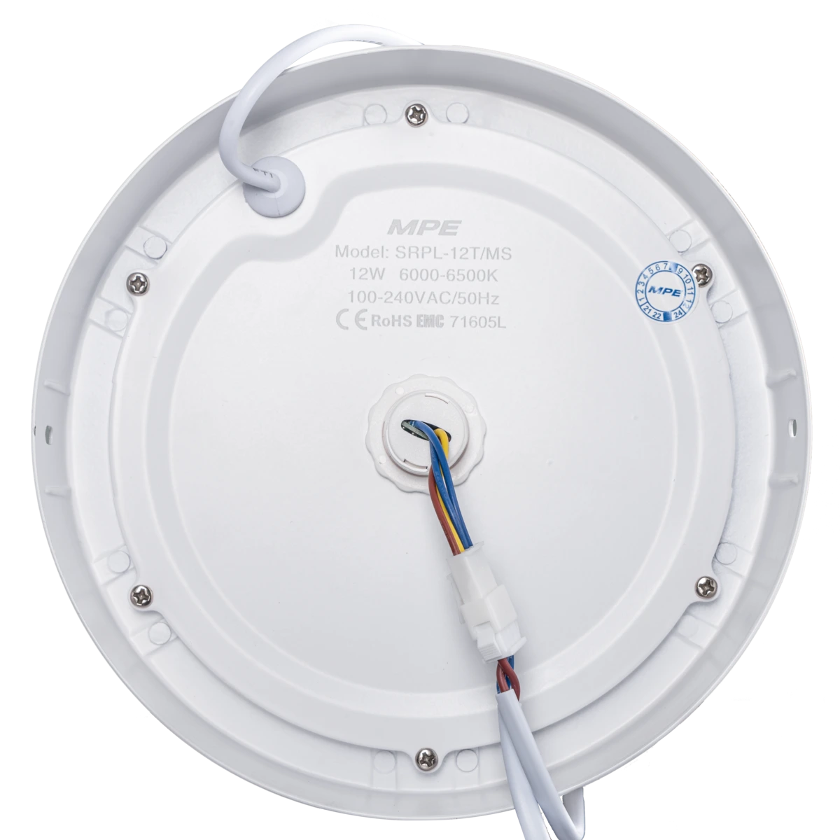 Đèn Panel ốp nổi nhôm, mặt tròn, cảm biến chuyển động 12W ánh sáng trắng SRPL-12T/MS MPE