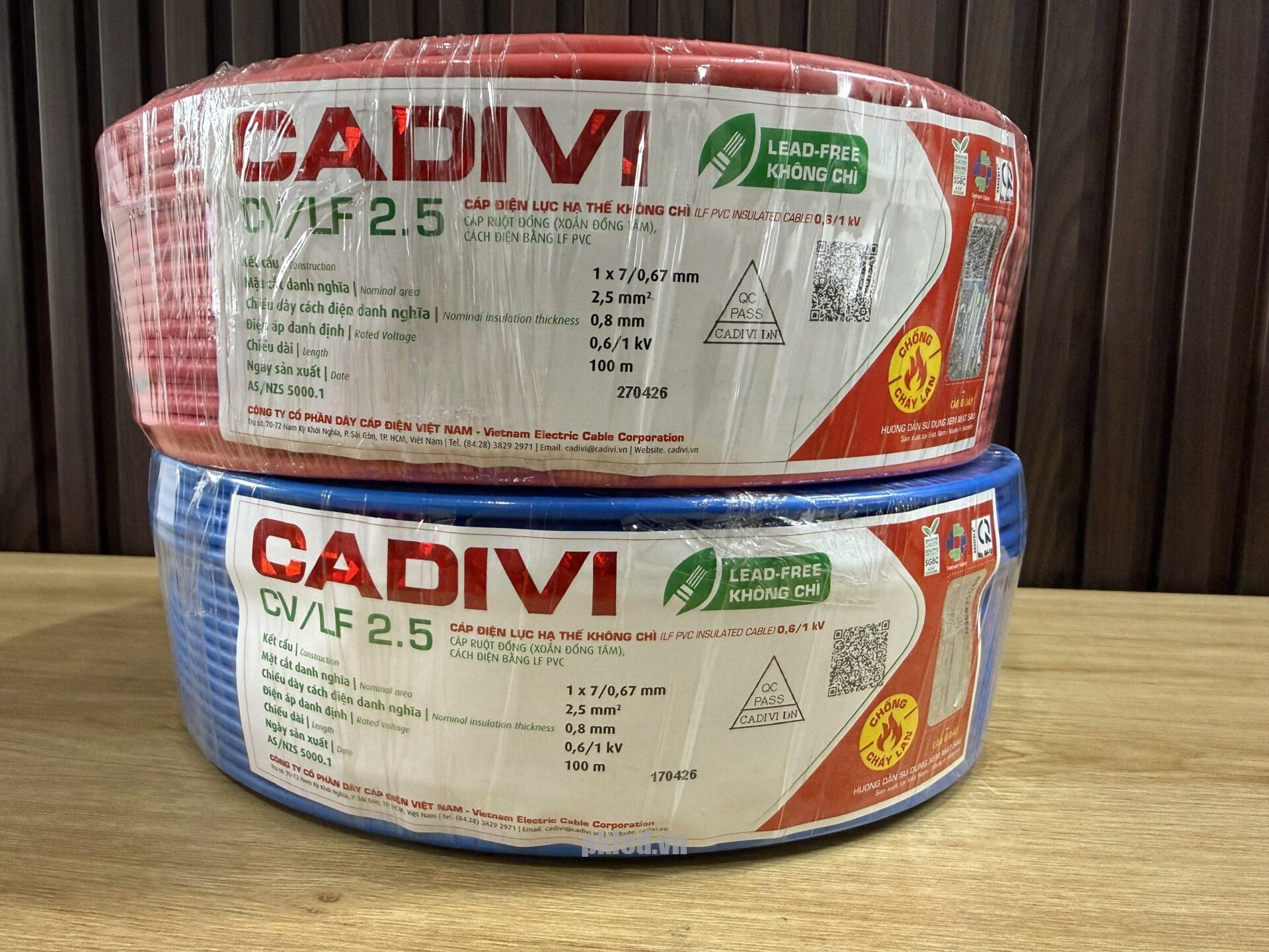 Cáp điện Cadivi CV/LF 2.5