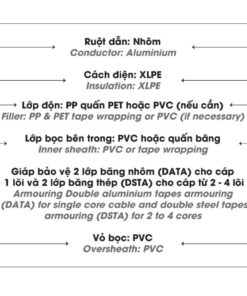 Cáp điện LION-AXV/DATA 25 cáp hạ thế có giáp bảo vệ ruột Nhôm