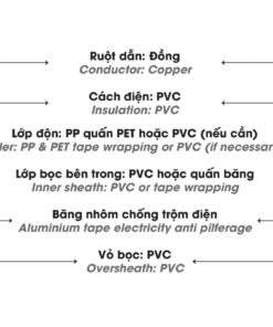 Cáp điện LION-DK-CVV 2x4 cáp hạ thế chậm cháy ruột Đồng