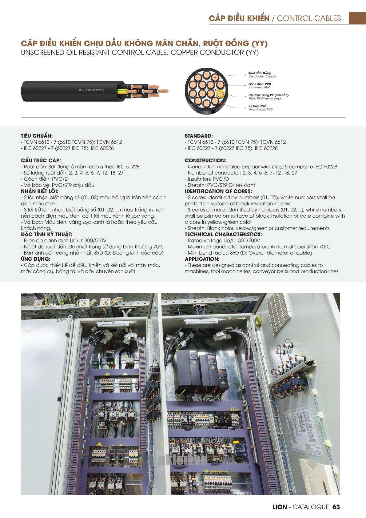 Trang 63 - Tài liệu kỹ thuật đây cáp điều khiển YY LION 2026 (DAPHACO)