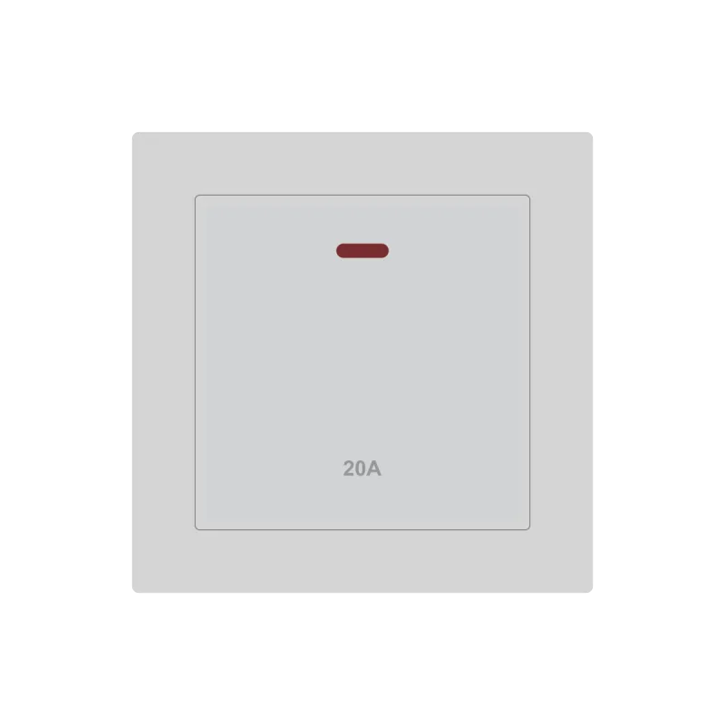 Bộ công tắc 20A có đèn báo màu trắng Duhal C1A114