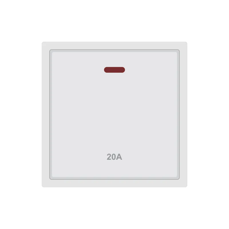 Bộ công tắc 20A có đèn báo S1 series màu trắng Duhal C1A124