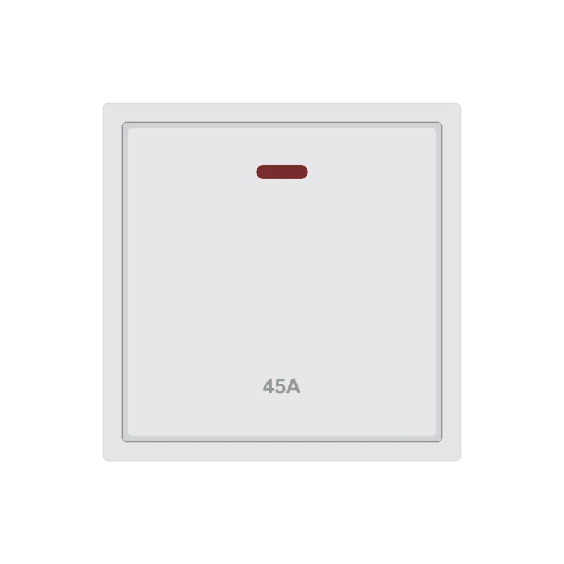 Bộ công tắc 45A có đèn báo S1 series màu trắng Duhal C1A125