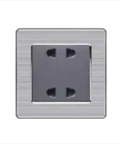 Bộ 2 ổ cắm 2 chấu màu xám Duhal C1B231