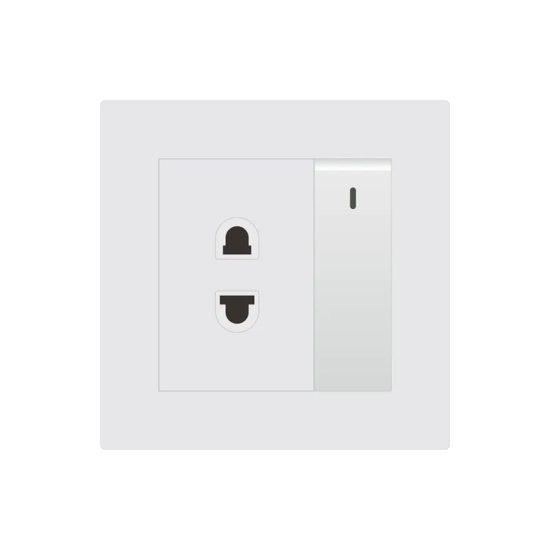 Bộ ổ cắm 2 chấu và công tắc 1 nút nhấn 1 chiều C1B314