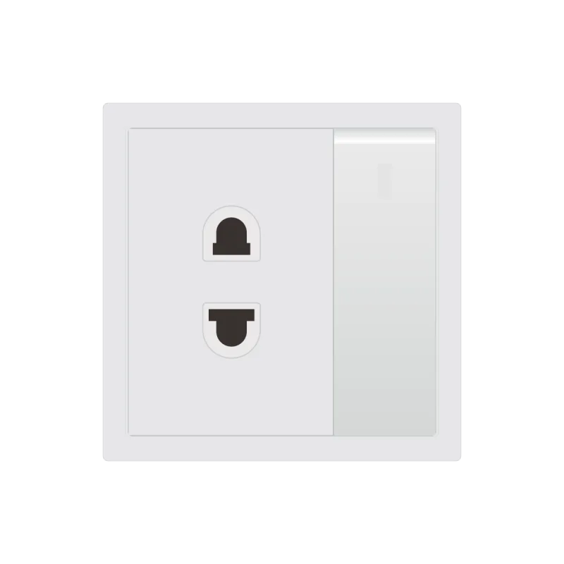 Bộ ổ cắm 2 chấu và công tắc 1 nút nhấn 1 chiều C1B324