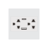 Bộ ổ cắm đôi 3 chấu 16A USB Type C Duhal C1B457