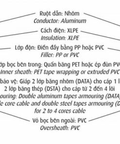Cấu trúc lõi dây Cadivi mã CXV/DATA