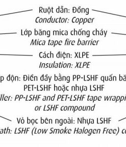 Hình ảnh mô phỏng cấu trúc lõi cáp Cadivi CXE/FR
